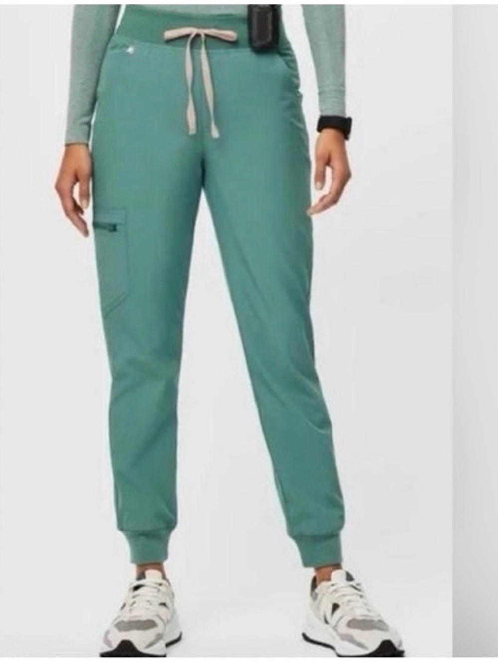 FIGS Zamora Jogger Scrub Pants Eucalyptus Green Pink Drawstring XL Petite
